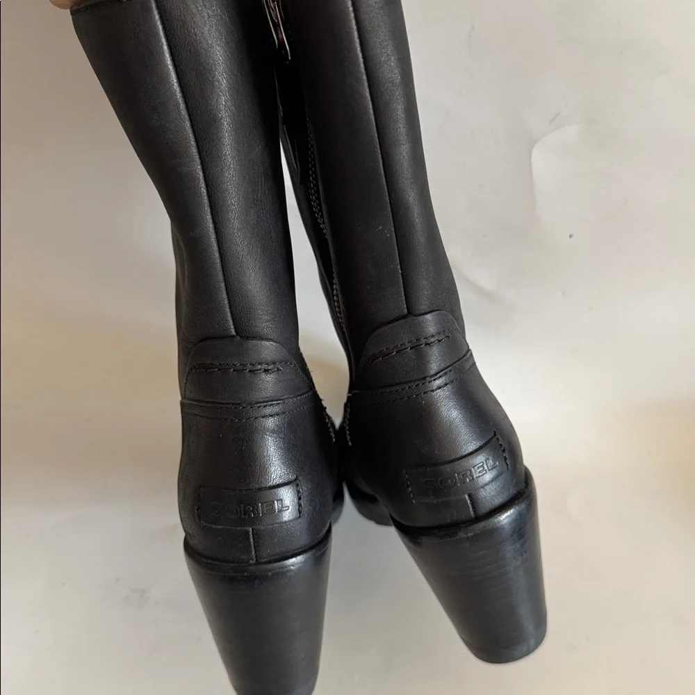 Sorel Womens Black After Hours Wedge Mid Boots size 7